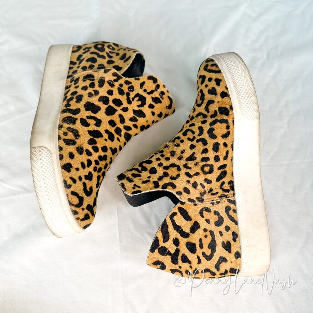 Steve Madden Leopard Print Cow Hair Wrangle Sneaker Size 7.5 - Picture 5 of 10